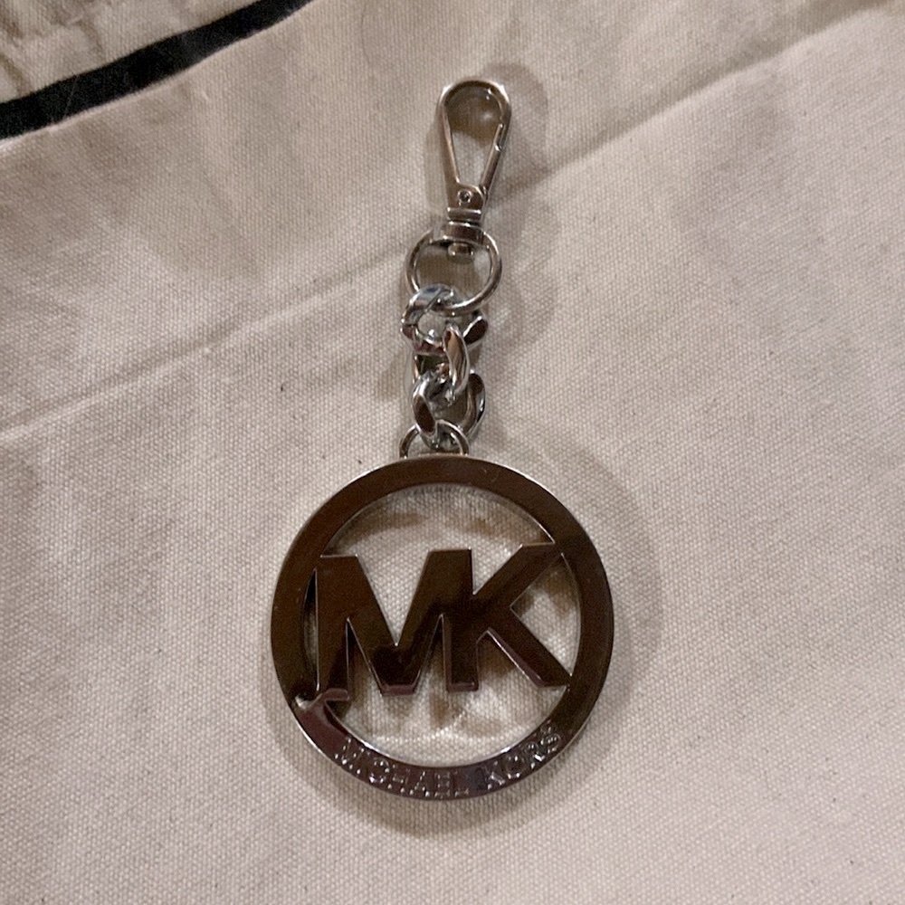 Michael Kors Silver Logo Bag charm/Key chain